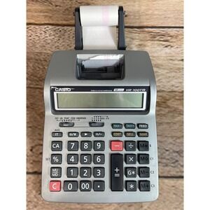 Casio HR-100TM Plus  Desktop Printing Calculator (Tested) w/ Casi0 AC Adapter